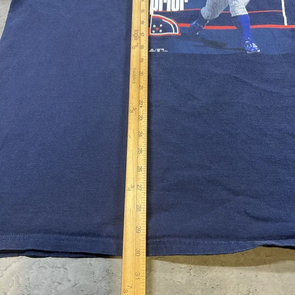 Adidas Chicago Cubs Shirt Adult 2XL XXL Blue Player Caricature MLB Baseball Mens